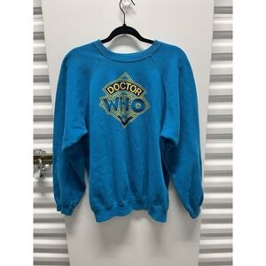 Rare 1982 Doctor Who Crewneck Sweatshirt Teal Size XL Hanes